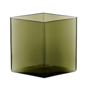 Iittala Ruutu vas 20,5 x 18 cm mossgrön