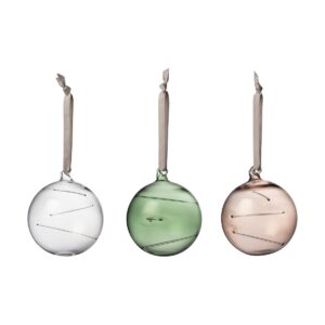 Iittala Solboll Ø8 cm 3 delar Klar-grön-linne