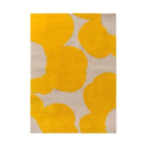 Marimekko Iso Unikko ullmatta Yellow, 170x240 cm