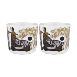 Marimekko Peura kaffekopp utan öra 20 cl 2-pack White-coal-mud-light grey