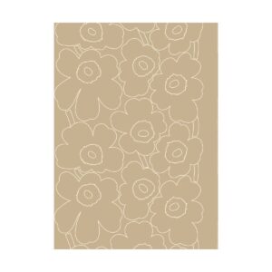 Marimekko Piirto Unikko tyg oblekt linne Linen-white