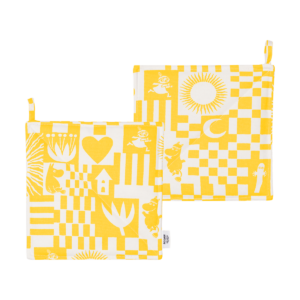 Moomin Arabia Fest mumin grytlapp 22x22 cm 2-pack Gul