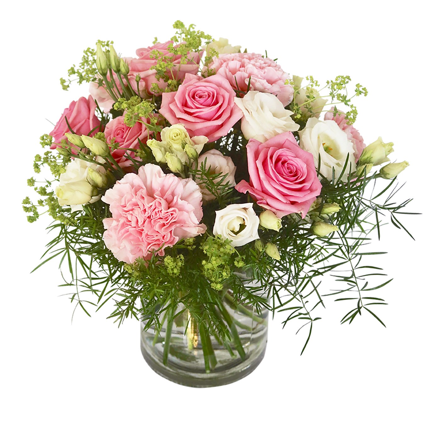 Rosa rosbukett, blommor till Finland