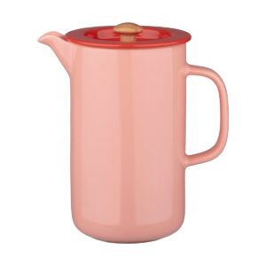 Marimekko Oiva presskanna Salmon red-tomato red