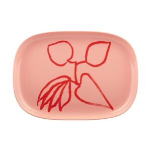 Marimekko Ukonhattu serveringsfat 23x32 cm Salmon red-tomato red