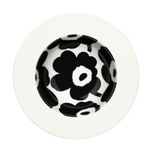 Marimekko Unikko djup tallrik Ø20 cm White-black