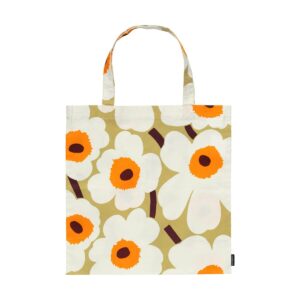 Marimekko Pieni Unikko väska 44x43 cm Beige-vit