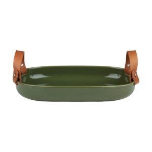 Marimekko Oiva iso serveringsfat 23x32 cm Harvest green