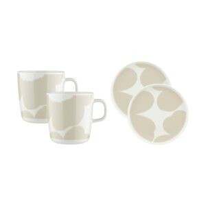 Marimekko Iso Unikko frukostset 4 delar White-straw