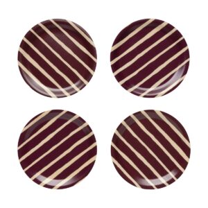 Marimekko Piccolo glasunderlägg Ø9 cm 4-pack Burgundy