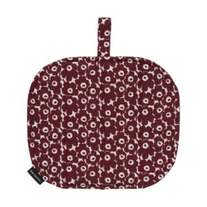 Marimekko Pikkuinen Unikko grytlapp 21,5x21,5 cm Linen-burgundy
