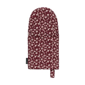 Marimekko Pikkuinen Unikko grytvante Linen-burgundy