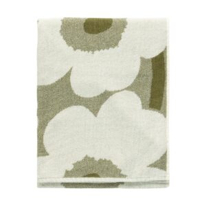 Marimekko Unikko badhandduk 70x150 cm Green umber-cream