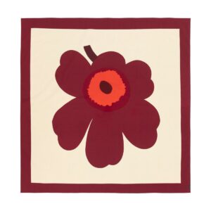 Marimekko Unikko duk 140x140 cm Vanilla-burgundy-red