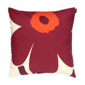 Marimekko Unikko kuddfodral 50x50 cm Vanilla-burgundy-red