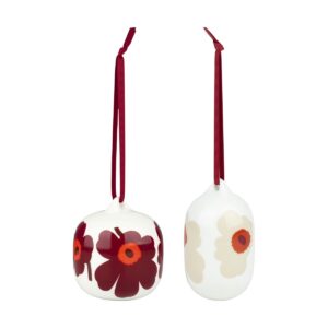 Marimekko Unkko julkulor 2025 2 delar White-red-beige
